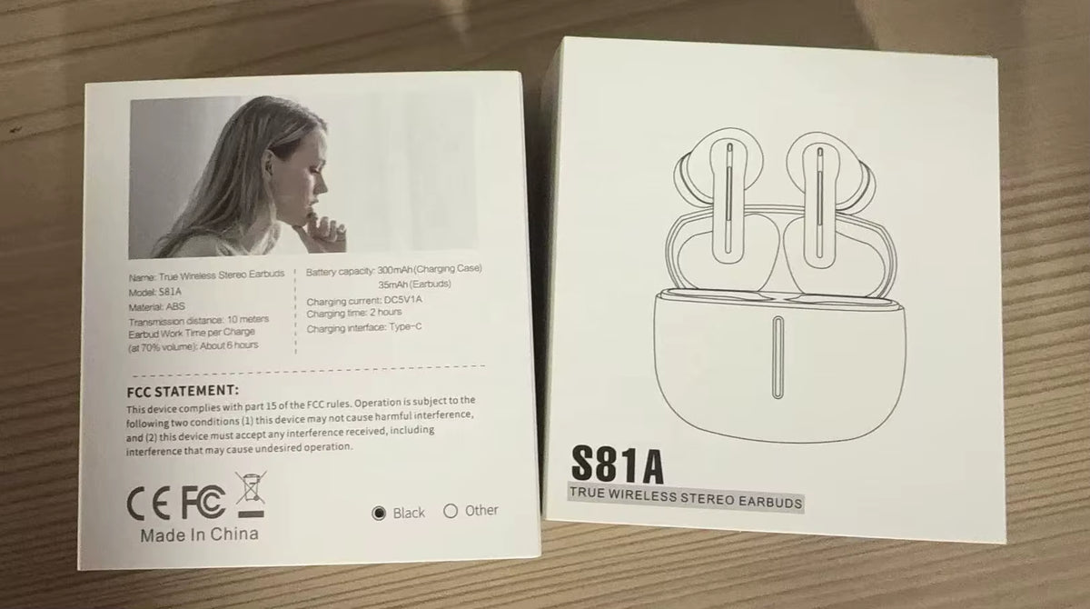 S81A ANC & ENC Wireless Earbuds In-Ear Earphones with Dual Noise-Canceling Microphones, Deep Bass Stereo Sound, LED Display