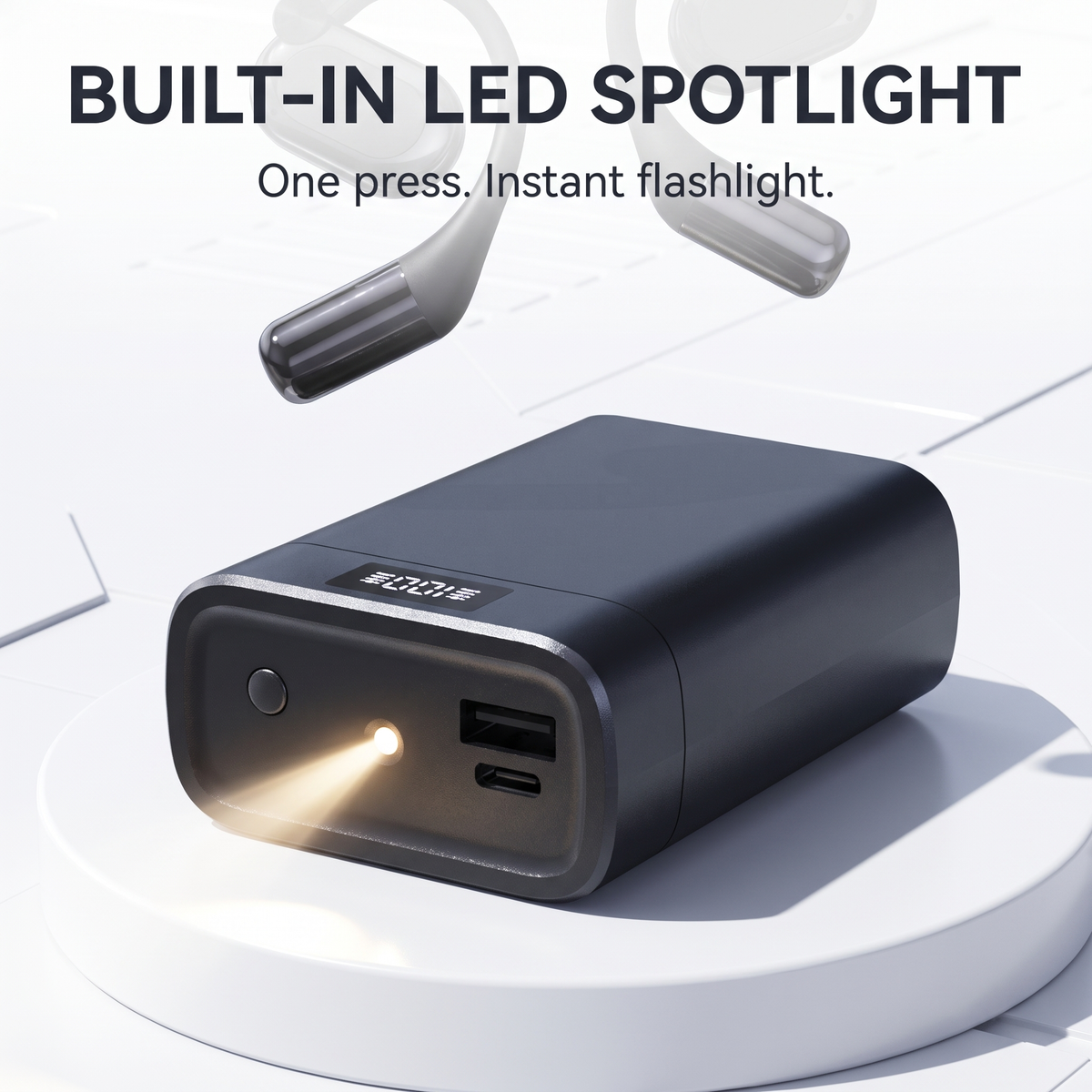 OpenAir built-in LED spotlight - one press instant flashlight